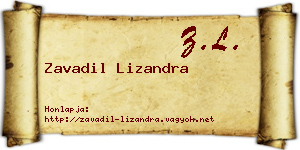 Zavadil Lizandra névjegykártya